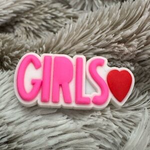 Pink GIRLS Heart CROCS Jibbitz Shoe Charm 5/$20